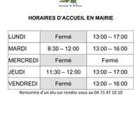 NOUVEAUX HORAIRES